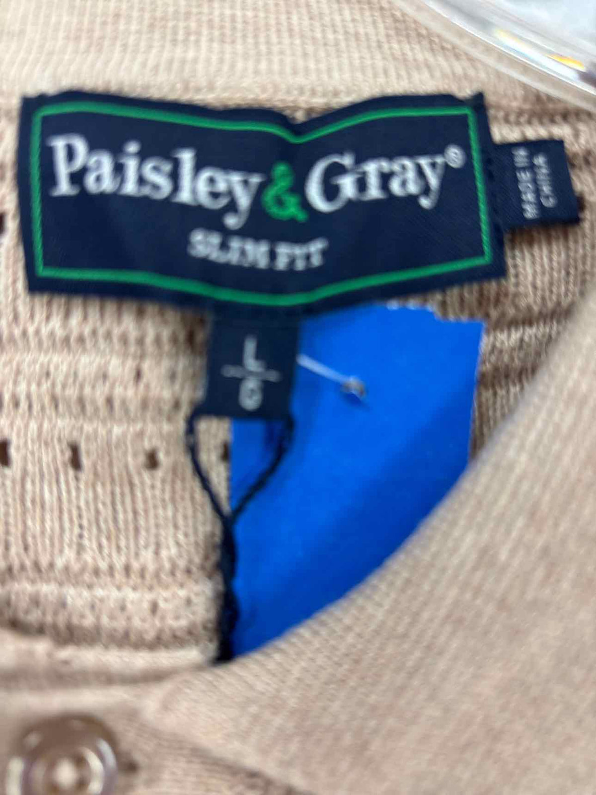 Paisley & Gray Size L Tan New MENS Polo