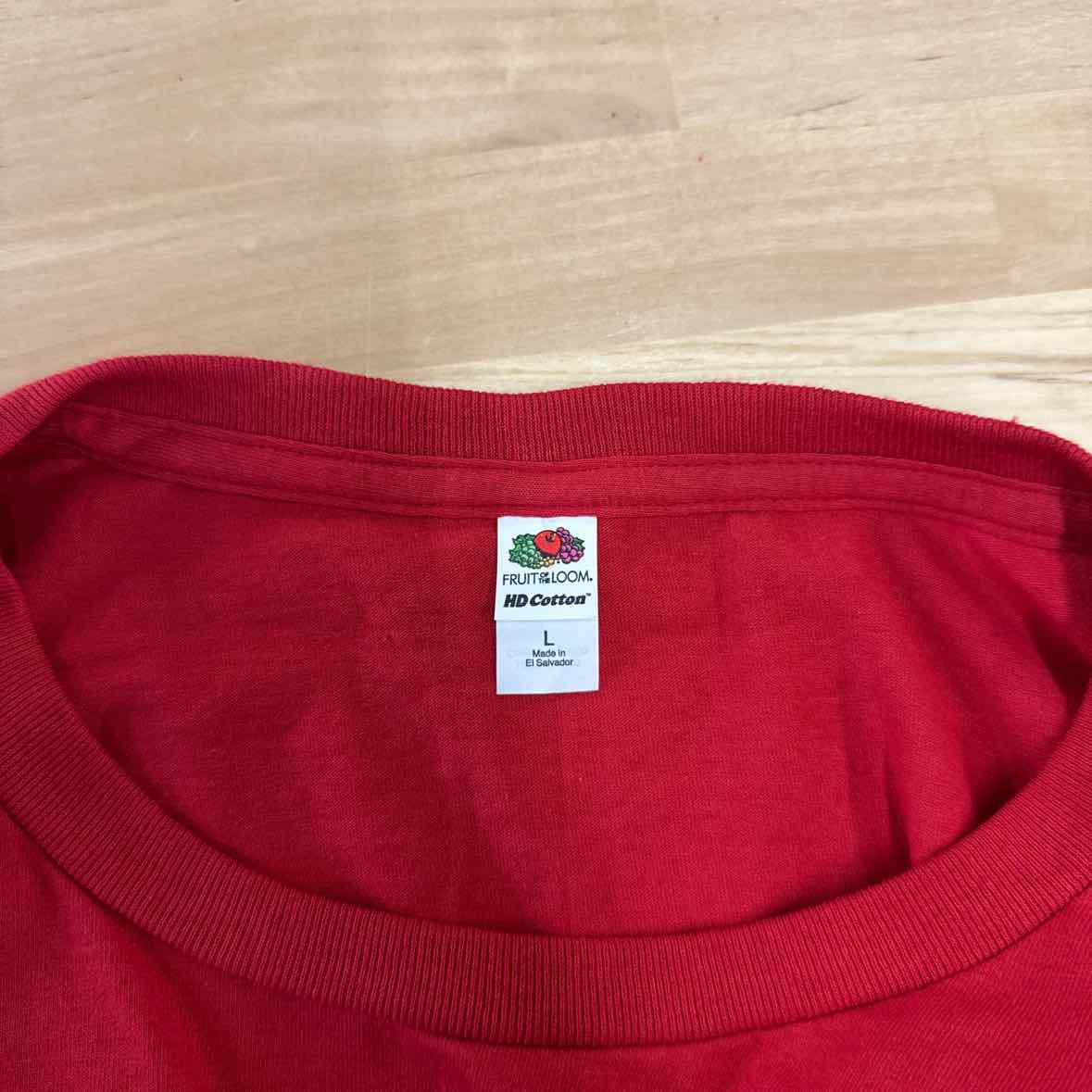 Fruit of the Loom Men's Size L Red MENS Short Sleeve Shirt