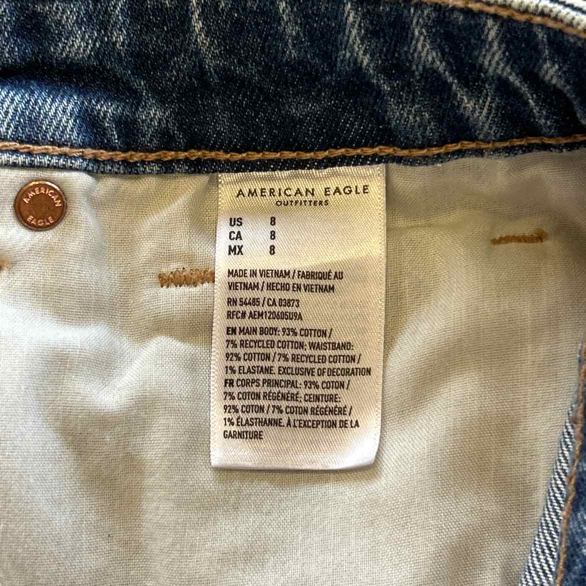 American Eagle Size 8 Blue Denim Shorts