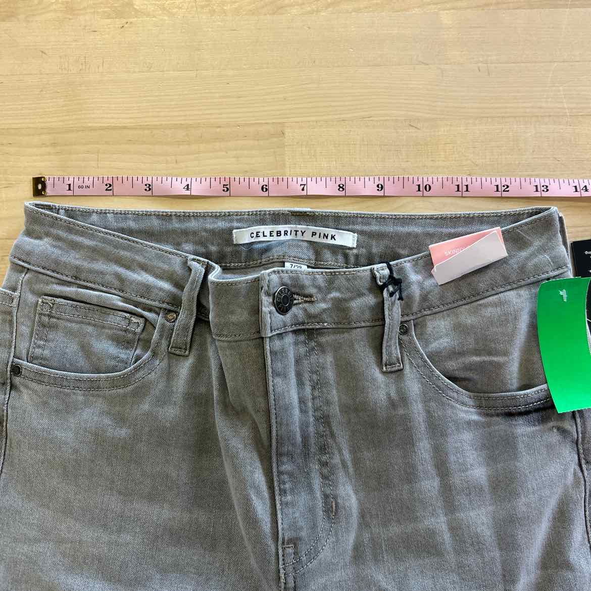 Celebrity Pink Juniors' Mid-Rise Cargo Skinny Jeans - Grey