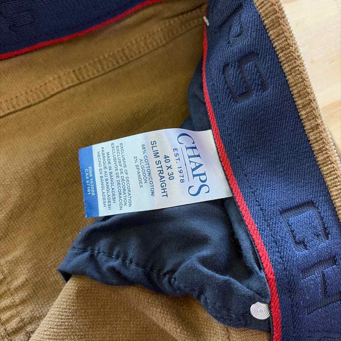 Chaps Size 40x30 Brown MENS Pants