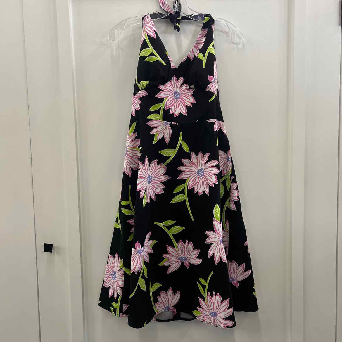 KarinStevens Size 10 Black/Pink Cotton Spandex Preloved Dress