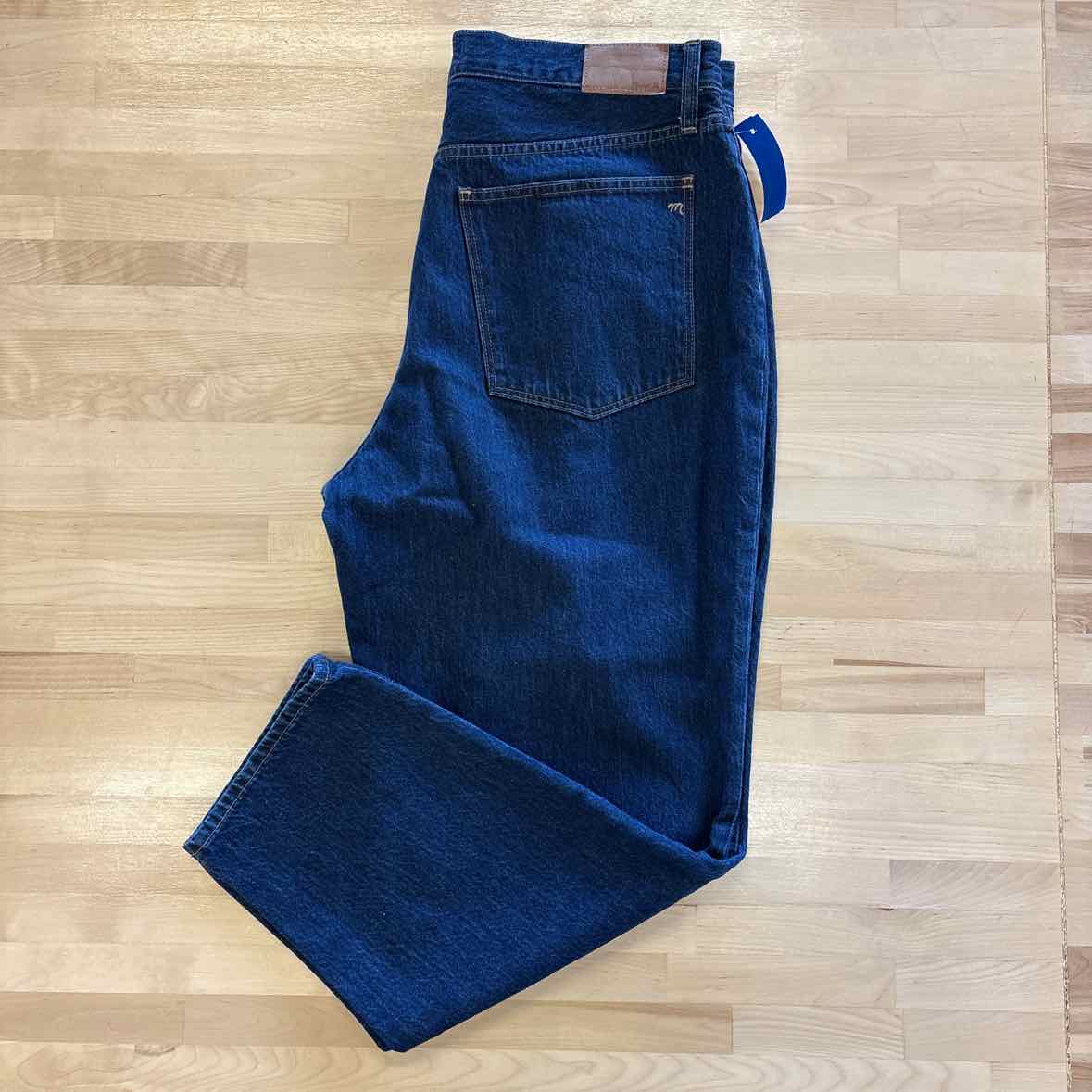 Madewell Size 14 /32 Dark BLue Baggy Tapered Jeans
