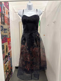 BCBG Size 4 Navy Sweetheart Neck Midi Dress NWOT