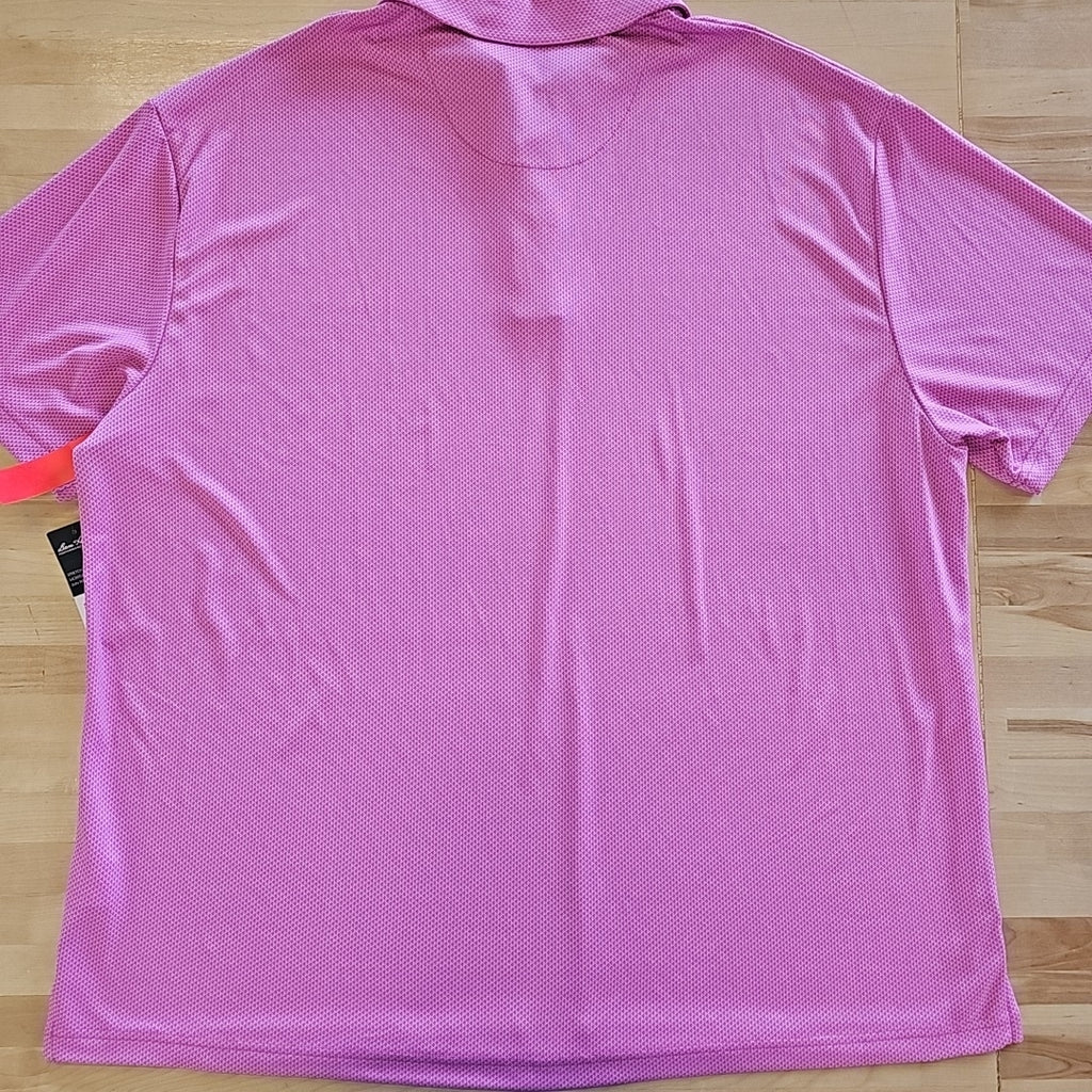 Ben Hogan Size 3XL Birdseye Geometric Print Jacquard Golf Polo Shirt