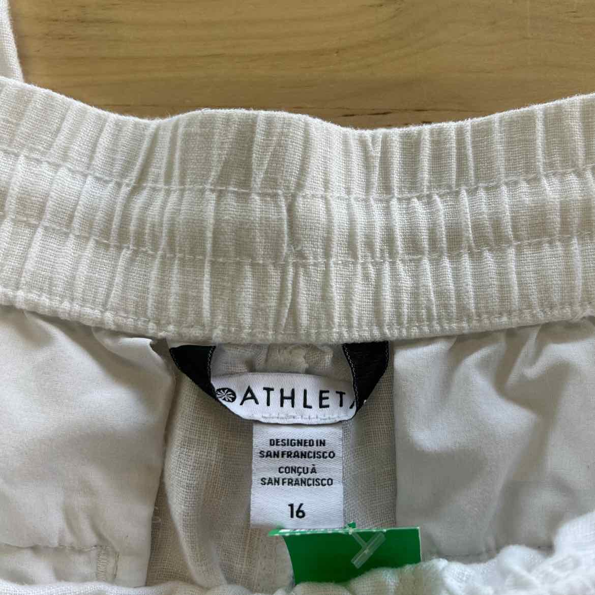 Athleta Size 16 White Linen Preloved Jogging Pants