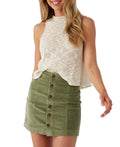 O'Neill Juniors' Delilah Button-Front Corduroy Miniskirt