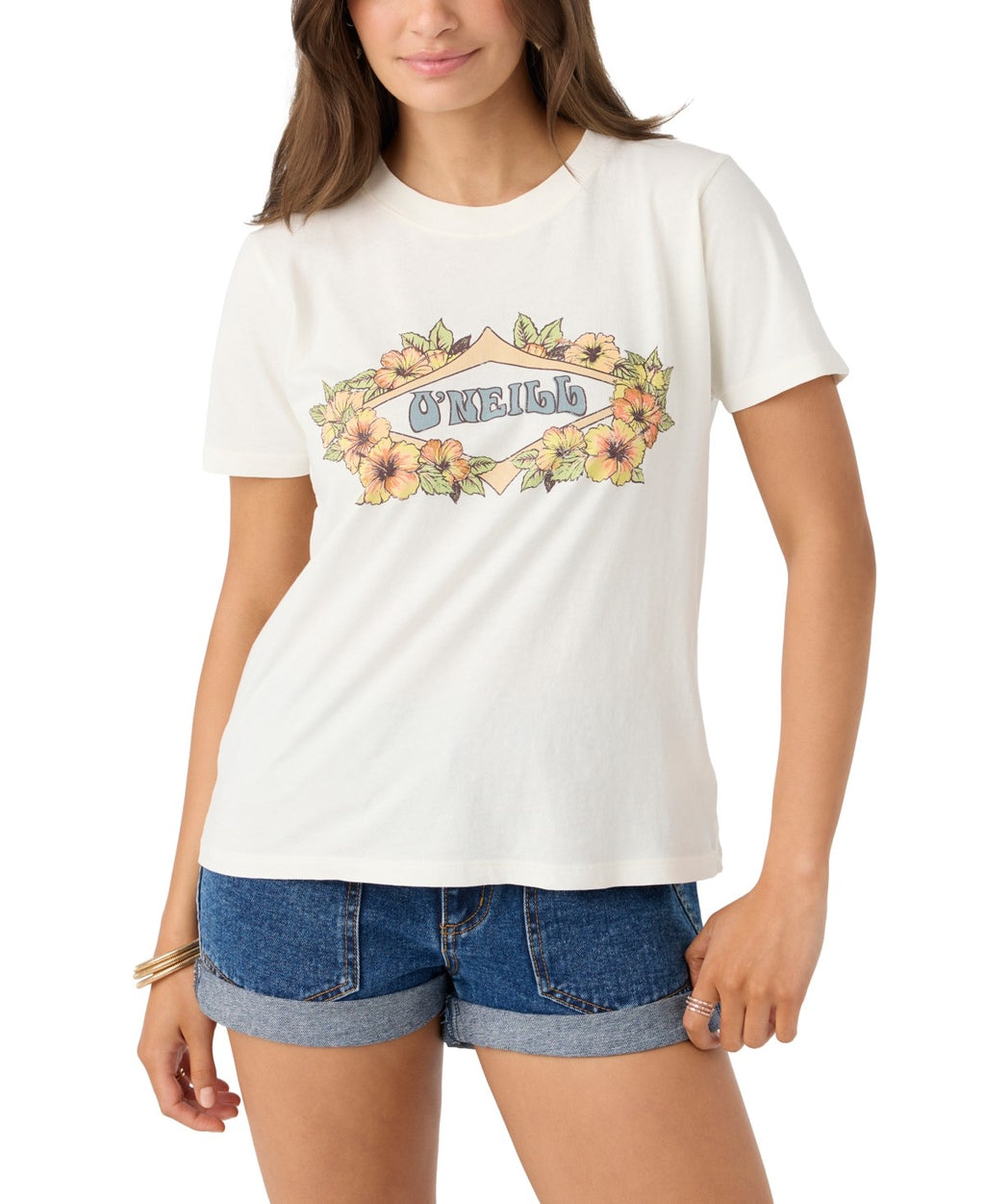 O'Neill Juniors' Diamond Surf Crewneck T-Shirt - Winter White