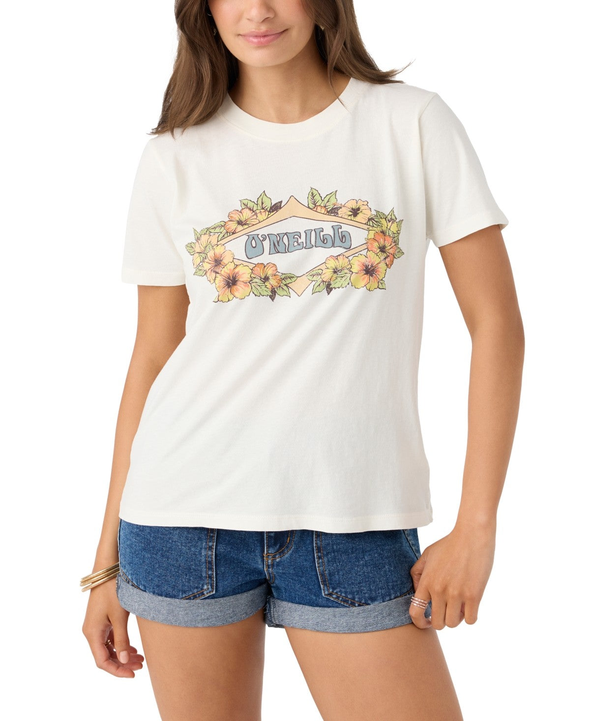 O'Neill Juniors' Diamond Surf Crewneck T-Shirt - Winter White