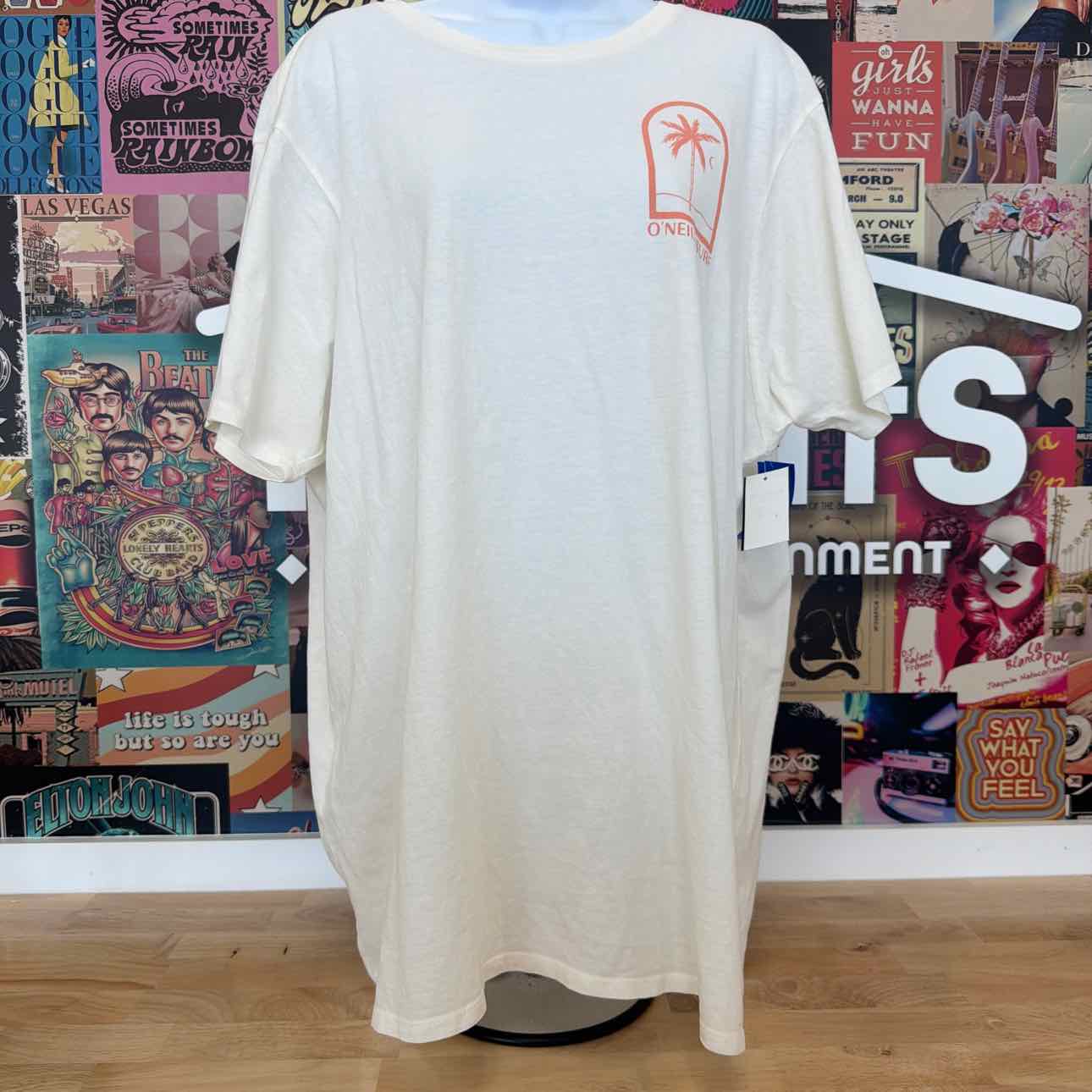 O'Neil Size XXL Byron Palms Cotton Crewneck T-Shirt