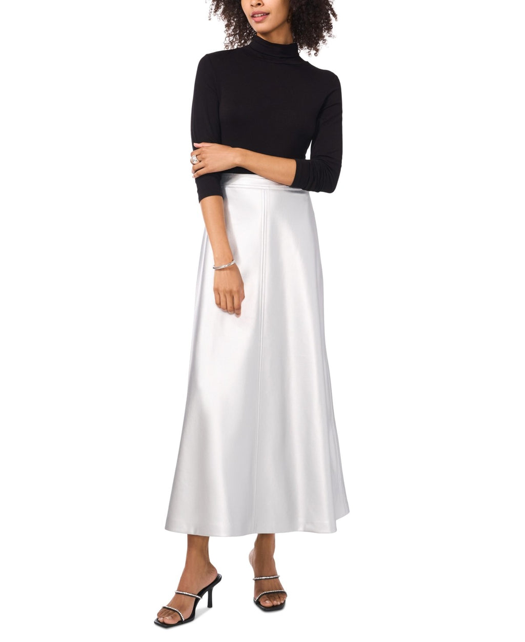 Vince Camuto Size M Silver Skirt