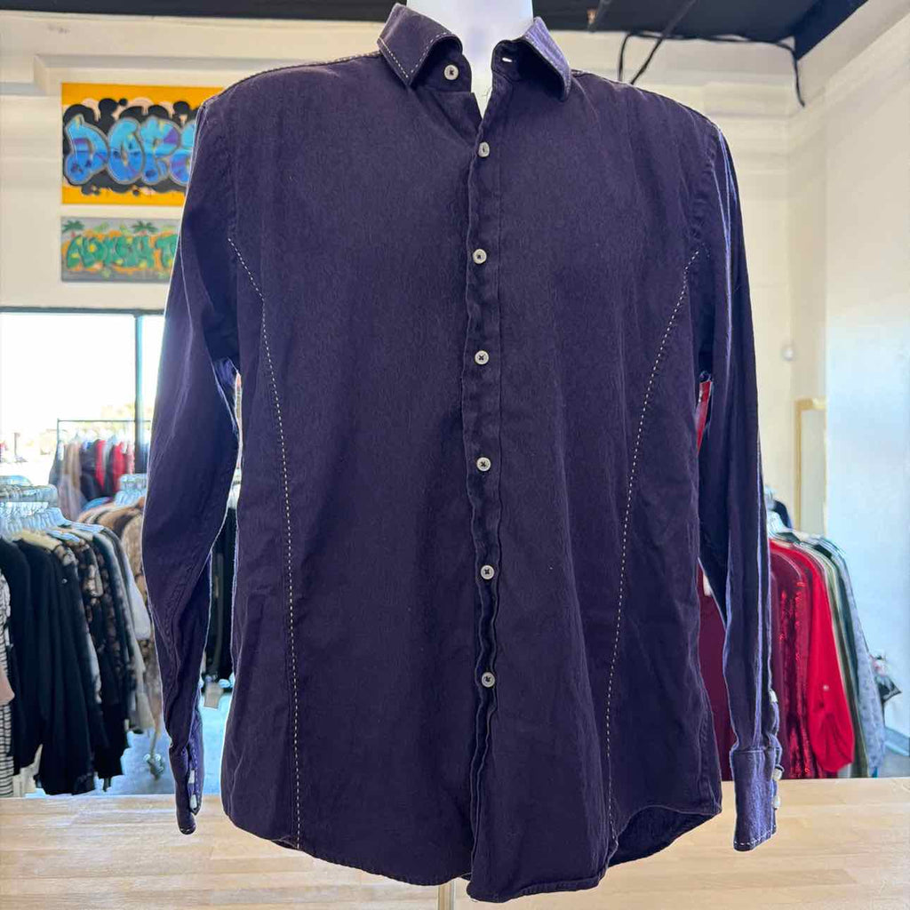 Zagiri Size L Purple Preloved MENS Button Down Shirt