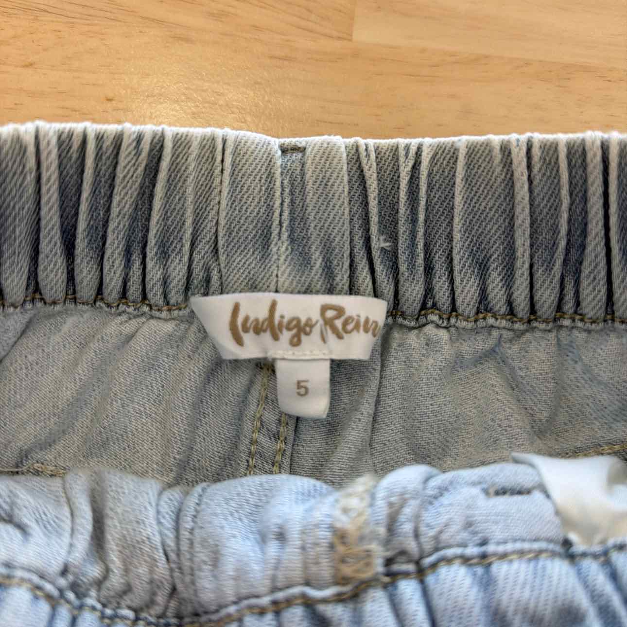 Indigo Rain Women Size 5 Blue New Shorts Distressed Drawstring Denim Shorts