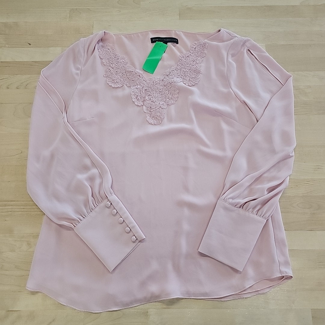 White House Black Market Size 8 Pink Blouse