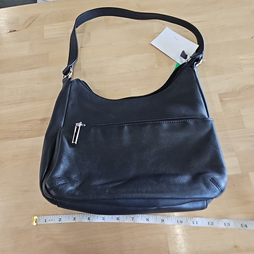 Giani Bernini Nappa Leather Hobo Bag - Black/Silver