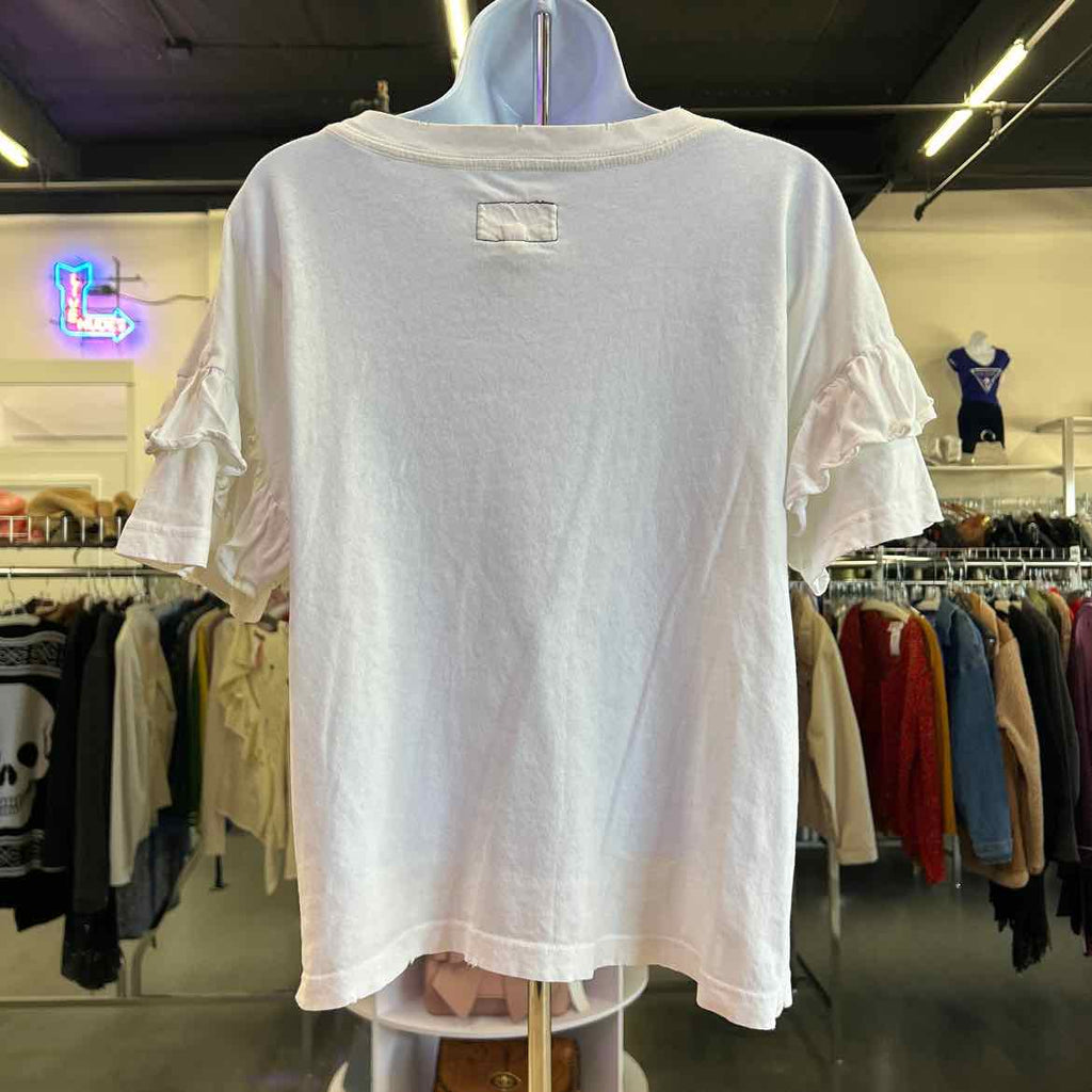 Current/Elliot Size 0 White Preloved Blouse SS