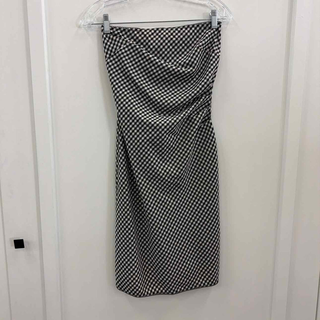 Bebe Size XS Black White Gingham Strapless Preloved Dress