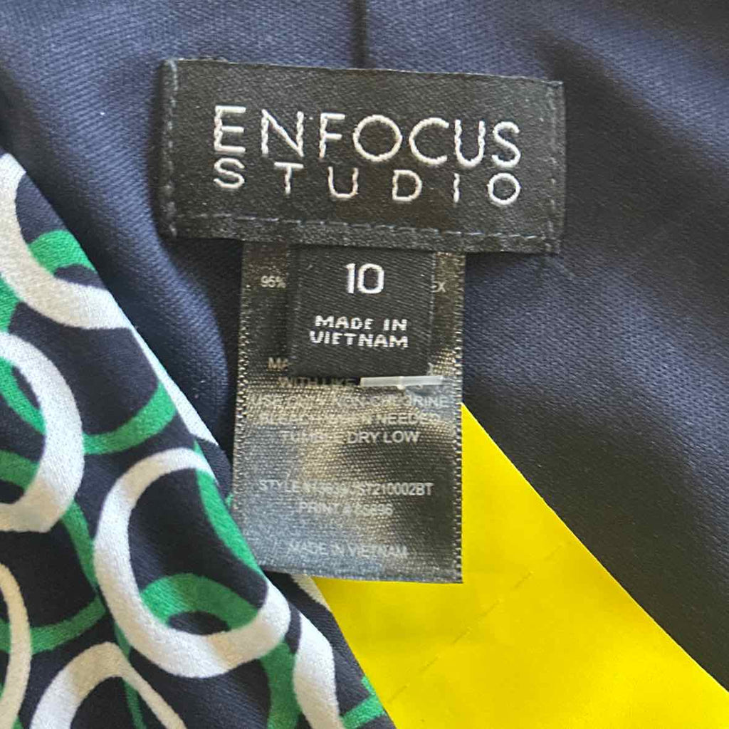 Enfocus Studio Size 10 Black & Green Dress