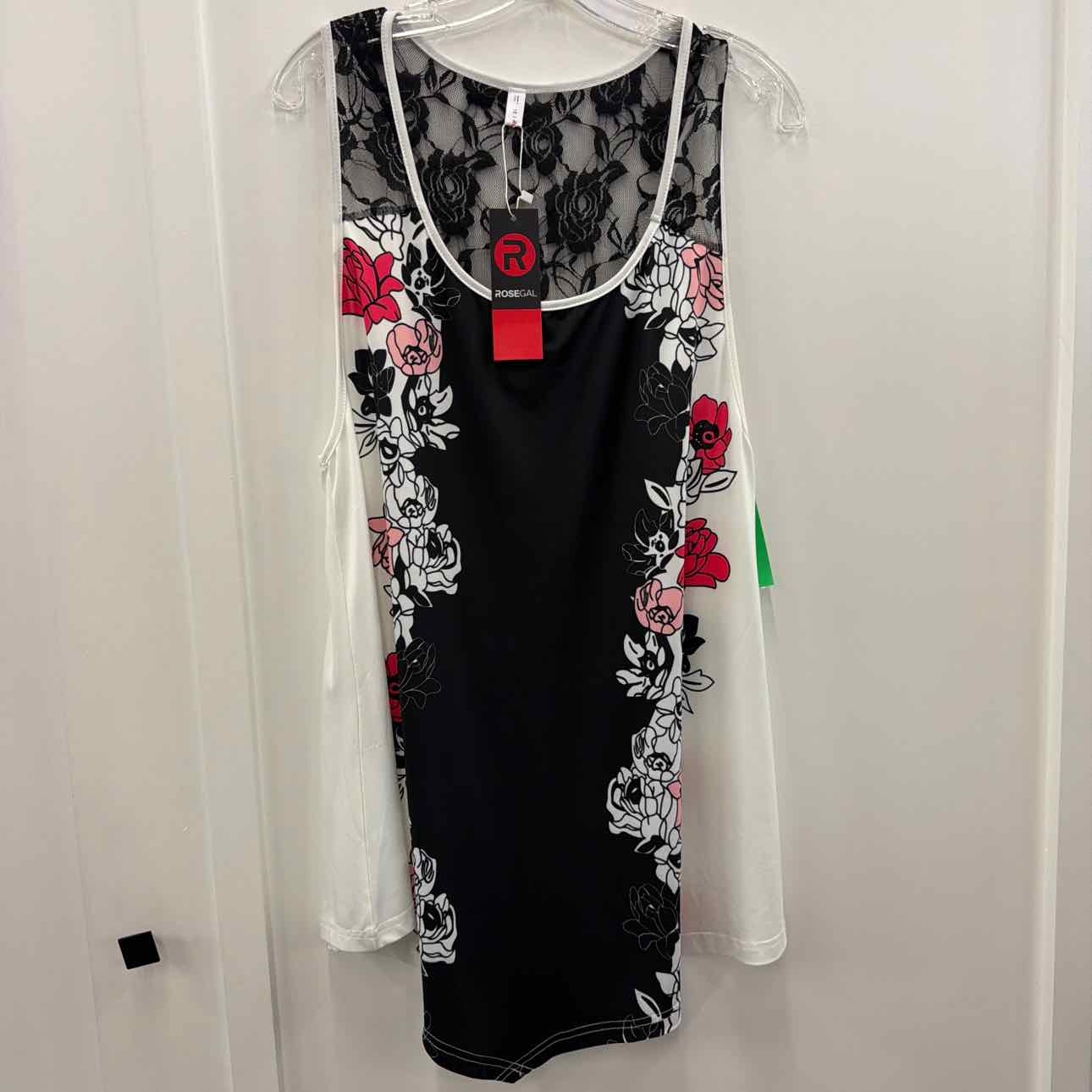 Rose Gal Size 1X Black New Tank