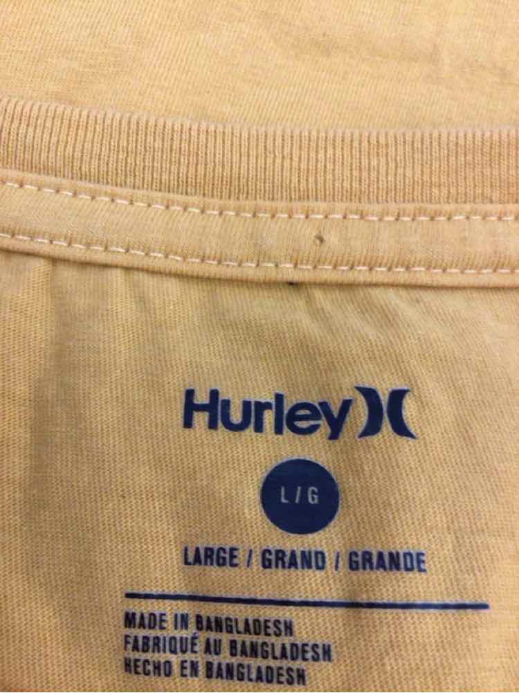 Hurley Size L Yellow Preloved MENS T-shirt