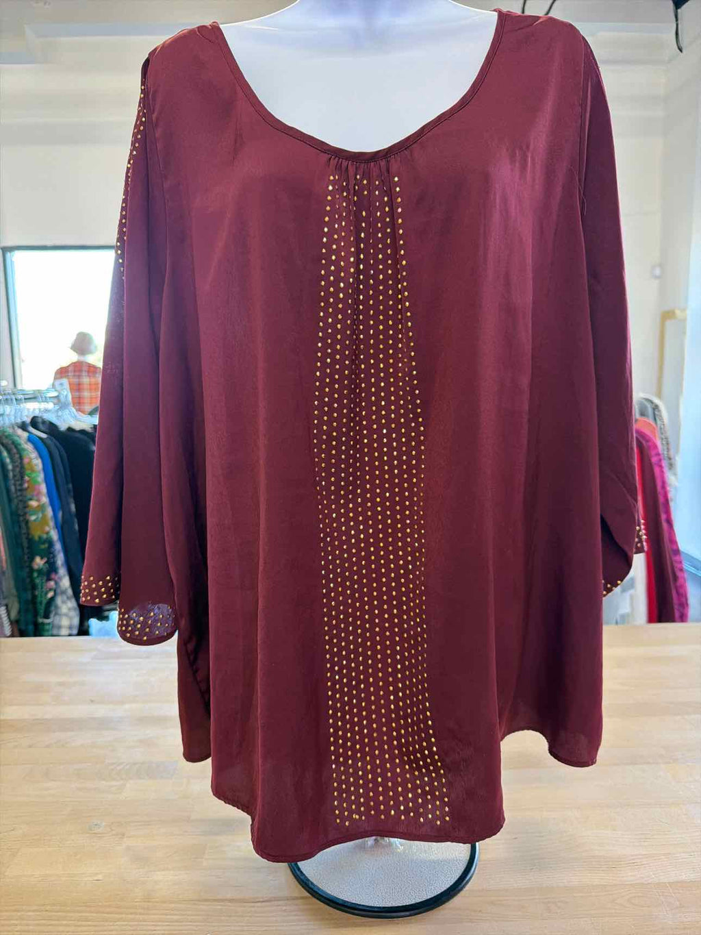 Jennifer Lopez Size 2X Plum Long Sleeve