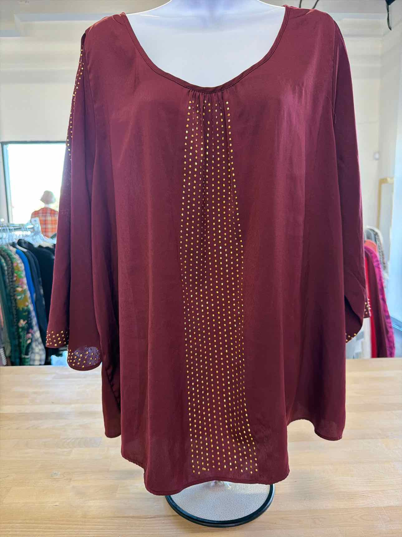 Jennifer Lopez Size 2X Plum Long Sleeve