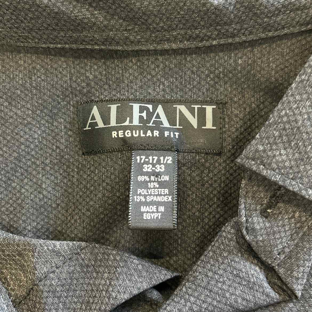 Alfani Size 32 Black MENS Button Down Shirt