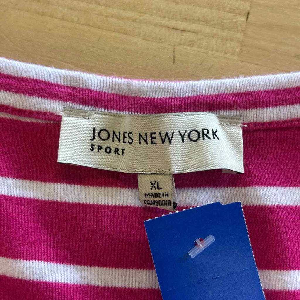 Jones New York Size XL Pink/white Cotton Preloved Shirt