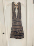 Bebe Size S Black Beige Preloved Mini Dress