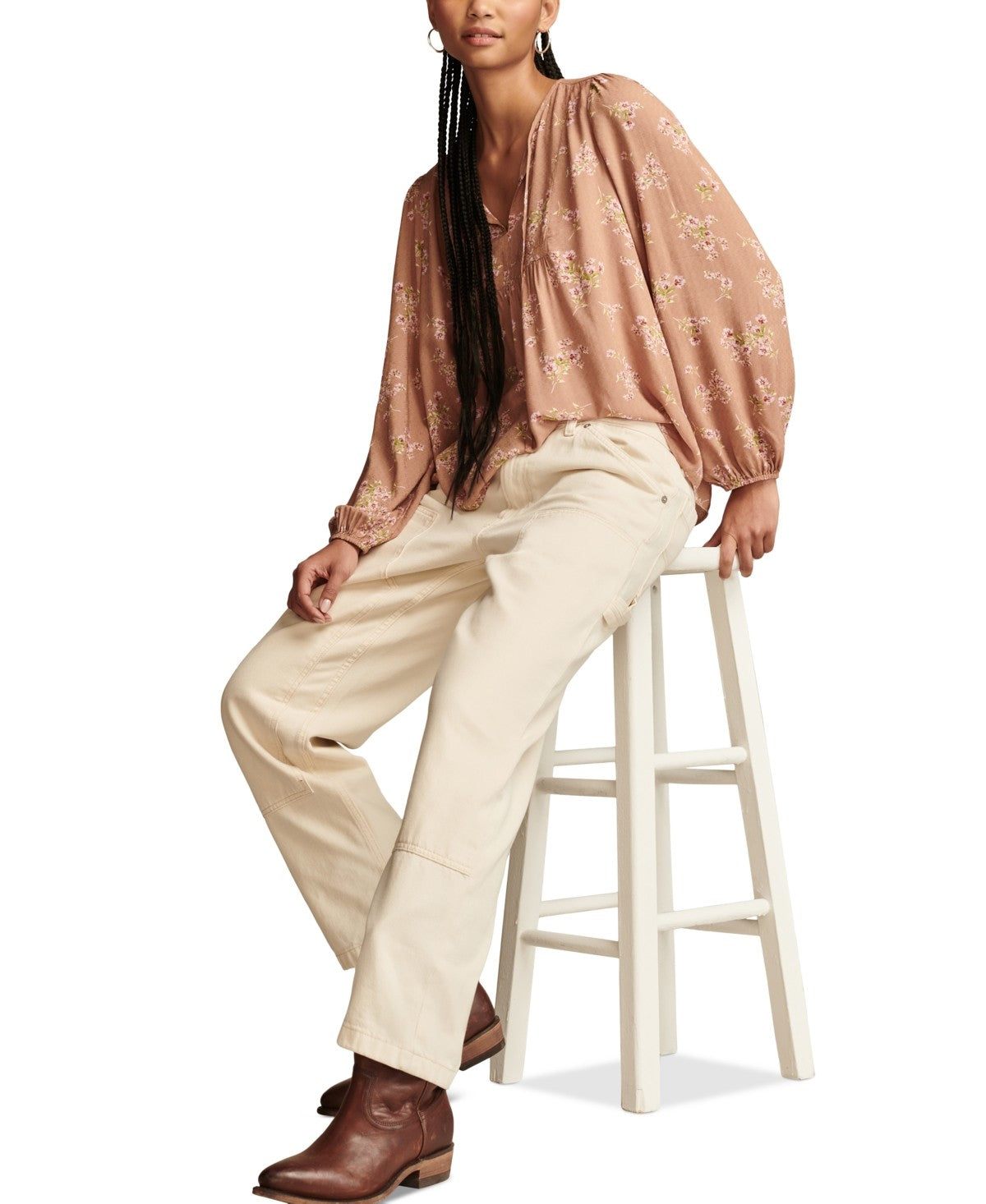 Lucky Brand Size XXL Brown Blouse