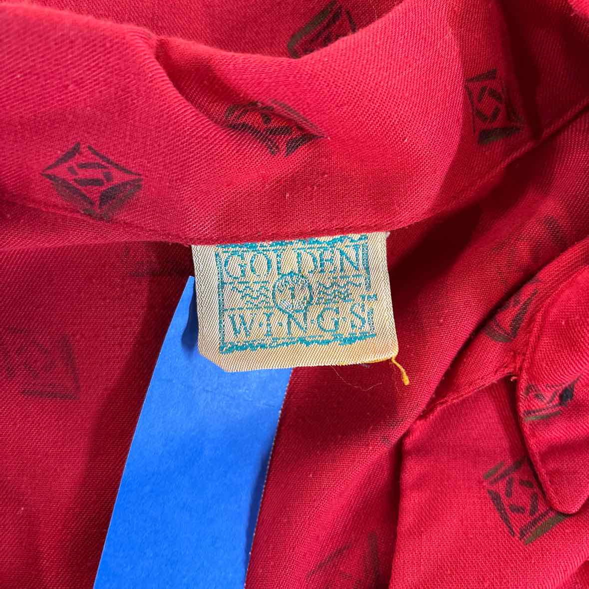 Golden Wings Size 18 Red Black Preloved Button Down LS