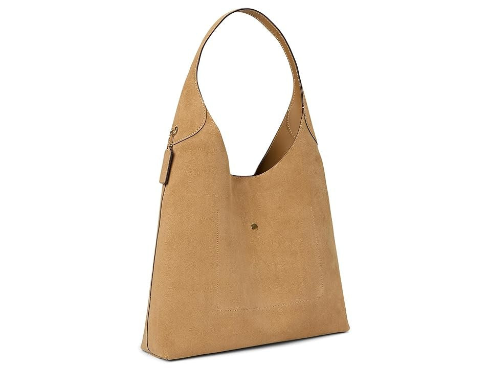 Coach Suede Brooklyn Shoulder Bag 39 Tan Hobo Leather Handbag