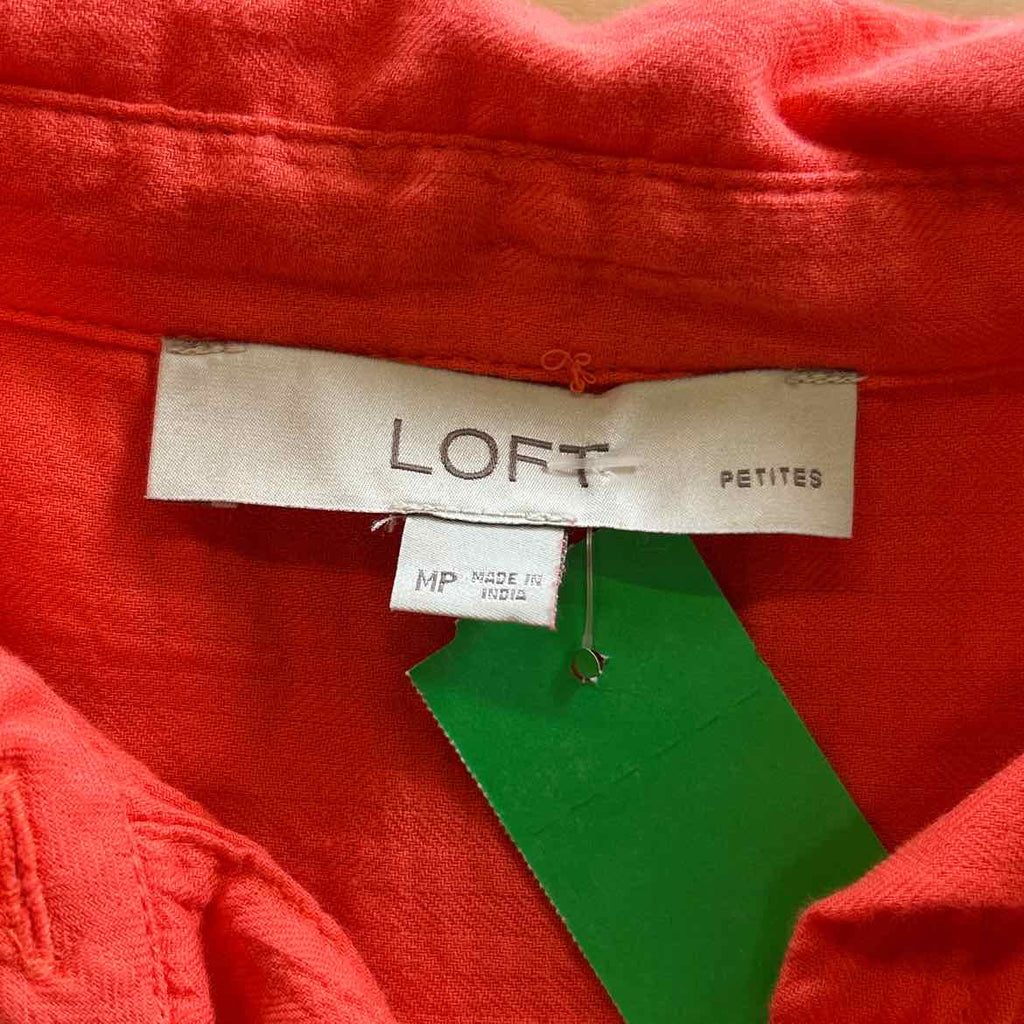 Loft Size M Orange Preloved Button Down SS