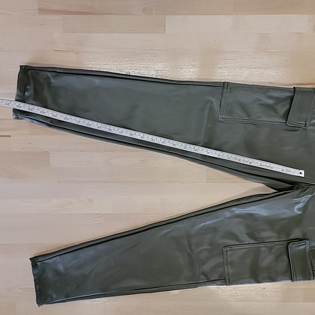 TINSELTOWN Size S Faux Leather High Rise Pull-on Skinny Cargo Jeans NWT