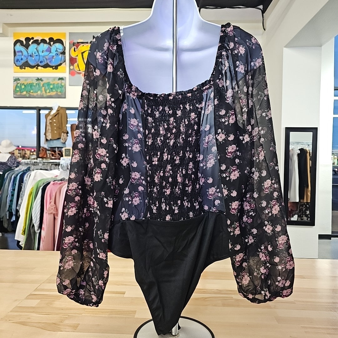 Celebrity Pink Juniors' Ruched Long-Sleeve Bodysuit