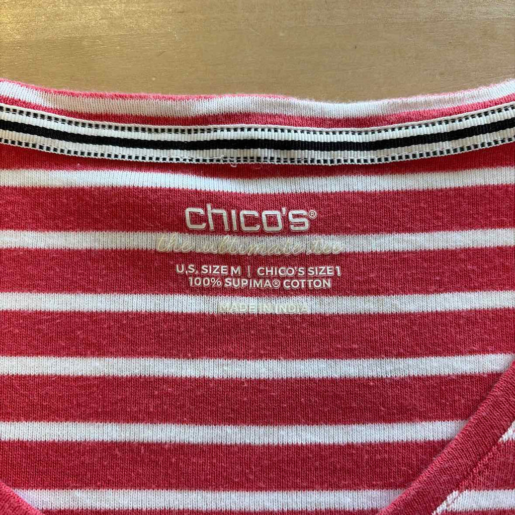 Chico's Size M Red & white Used Blouse