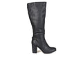 Journee Collection Women's Wide Calf Carver Boot, Black, 7.5M Wide Shaft