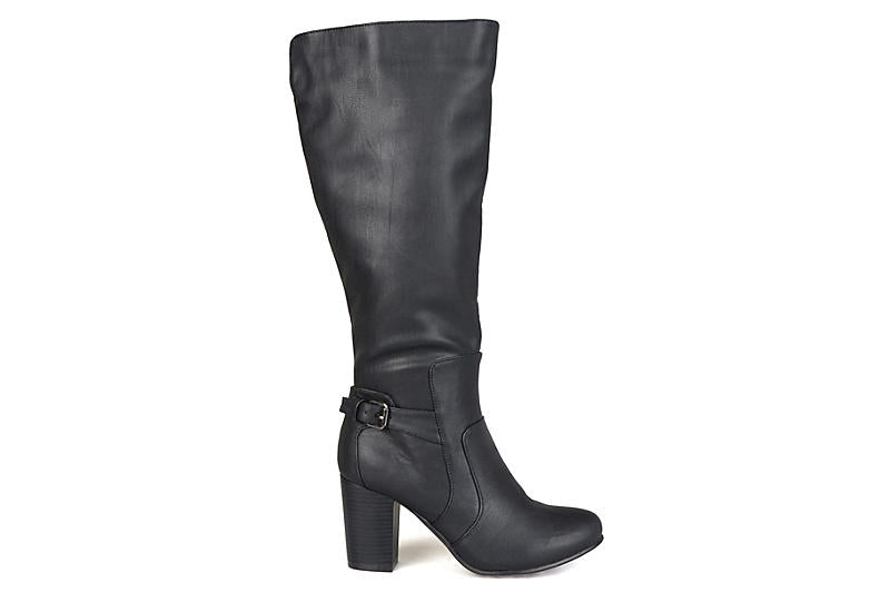 Journee Collection Women's Wide Calf Carver Boot, Black, 7.5M Wide Shaft