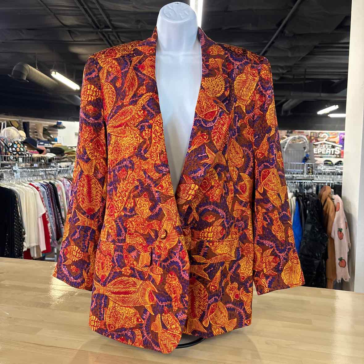 Doncaster Size 10 Orange Silk Vintage Blazer