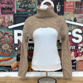 STR Size M Beige Knit Preloved Crop Turtleneck Sweater