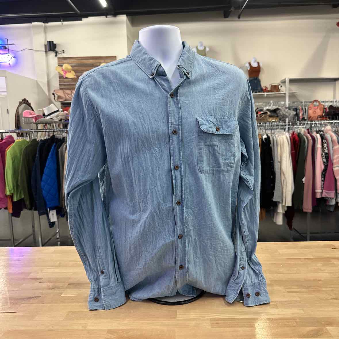 Ripcurl Size M Blue MENS Button Down Shirt