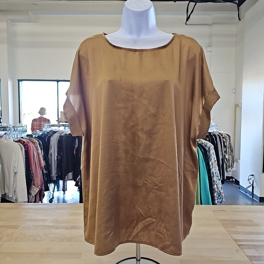 Worthington Size XXL Brown Blouse