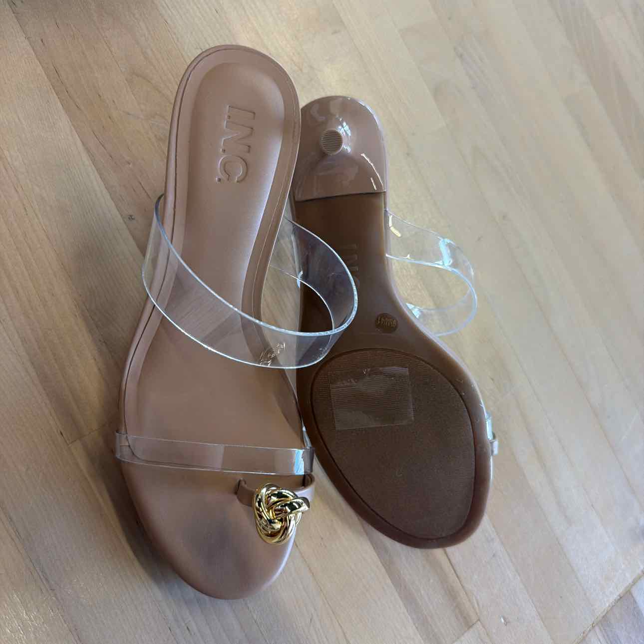 I.n.c. International Concepts Women's Brisa Embellished Vinyl Dress Sandals, Exc