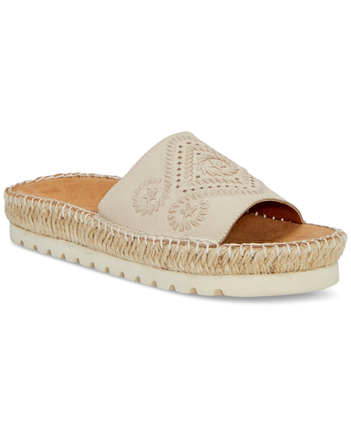 Lucky Brand Shoe Size 8.5 Beige Leather Lemana Slide Sandals