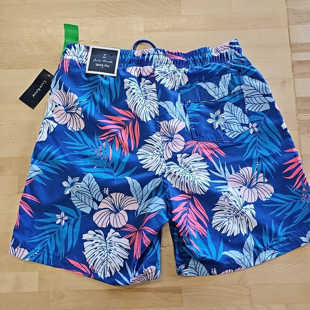 Club Room Men's Hibiscus Floral Print 7" Swim Trunks