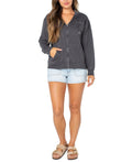 Roxy Women's Sweet Rhythm Full up Fleece Jacket, in Phantom, Size Small