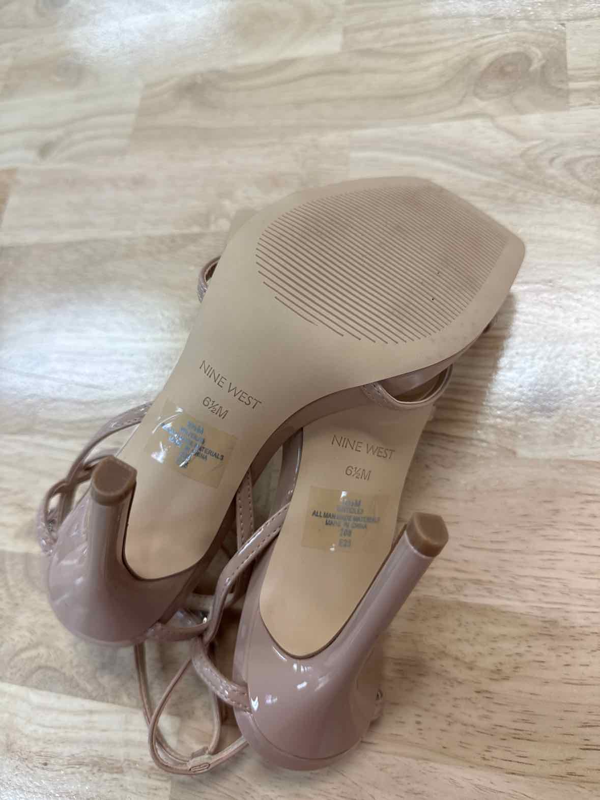 Nine West Size 6.5 Nude Tidle Women's High Heel Sandals NWT