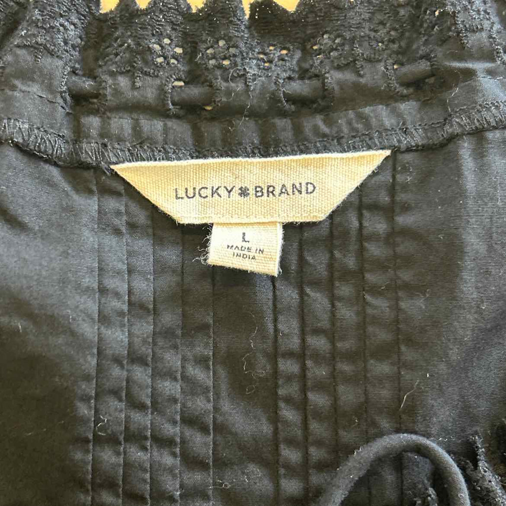Lucky Brand Size L Black Blouse