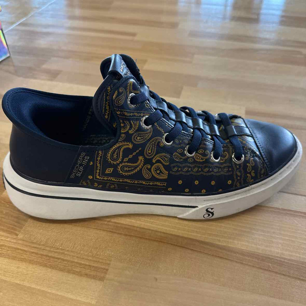 Skechers Size 10 Blue & Gold Snoop Dogg Slip In Sneakers