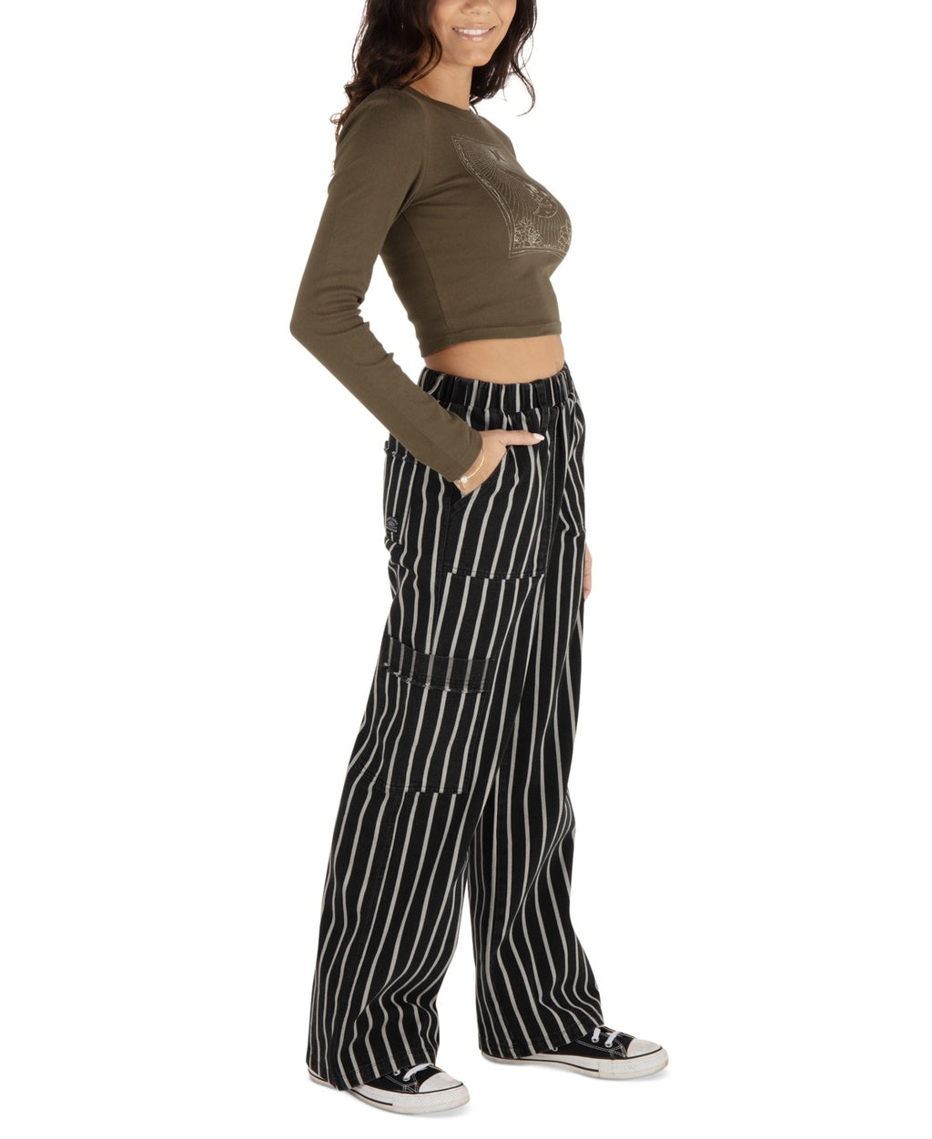Hurley Juniors' Sloan Striped Pull-on Pants - Black - XL